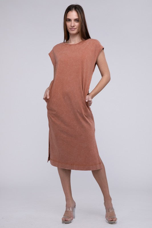 HYFVE Cap Sleeve T-Shirt Midi Dress in 3 Colors