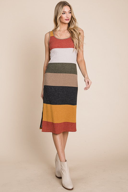 Jade by Jane Plus Colorblock Ribbed Knit Tank Dress