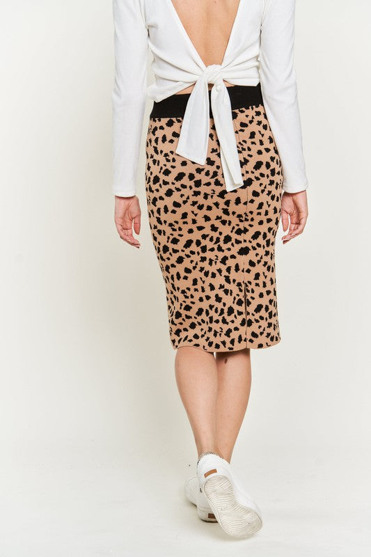 JADE BY JANE PLUS SIZE ANIMAL PRINT SWEATER SKIRT