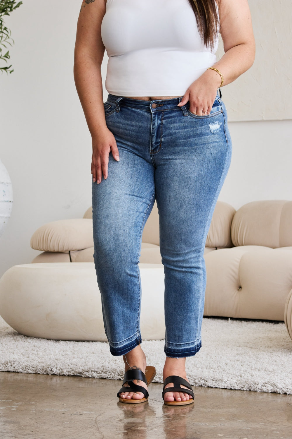 Judy Blue Release Hem Cropped Jeans