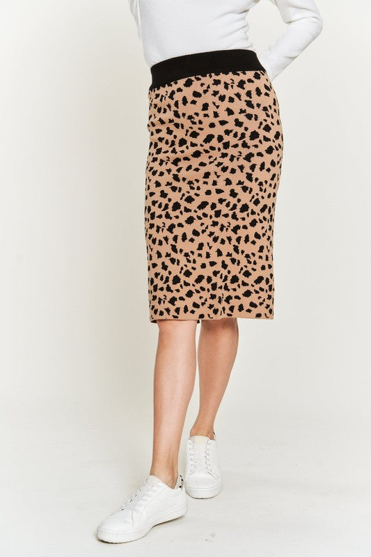 JADE BY JANE PLUS SIZE ANIMAL PRINT SWEATER SKIRT