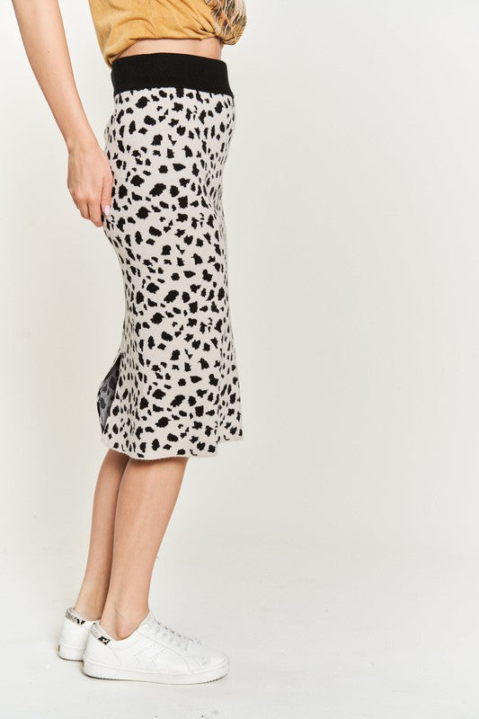 JADE BY JANE PLUS SIZE ANIMAL PRINT SWEATER SKIRT