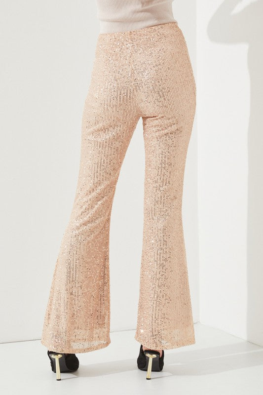 Jade By Jane Pull-On Flared Leg Sequin Pants in 3 Colors