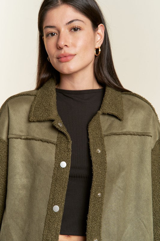 Jade by Jane Plus Faux Fur & Suede Jacket