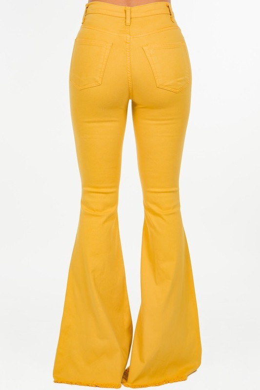 GJG Denim Bell Bottom in Mustard - Inseam 32