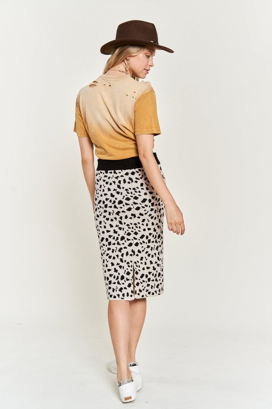 JADE BY JANE PLUS SIZE ANIMAL PRINT SWEATER SKIRT