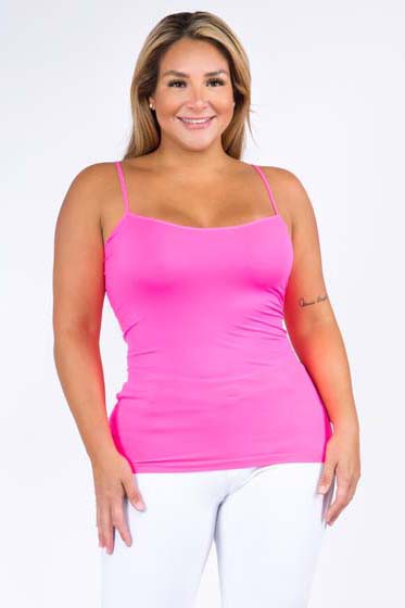 Yelete Active Plus Size One Size Seamless Spaghetti Strap Cami Tank Top in 8 Colors