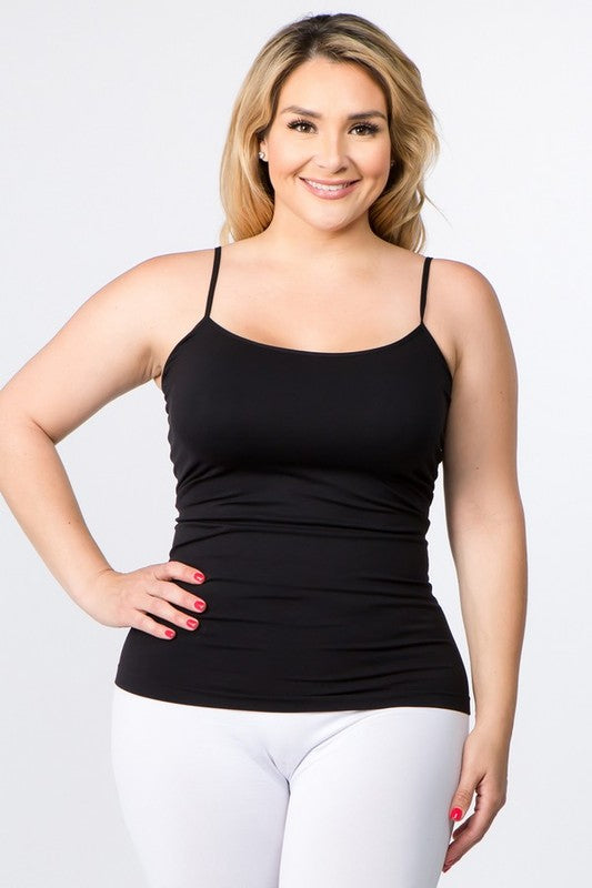 Yelete Active Plus Size One Size Seamless Spaghetti Strap Cami Tank Top in 8 Colors