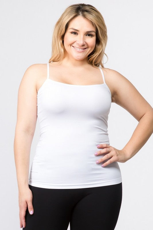 Yelete Active Plus Size One Size Seamless Spaghetti Strap Cami Tank Top in 8 Colors