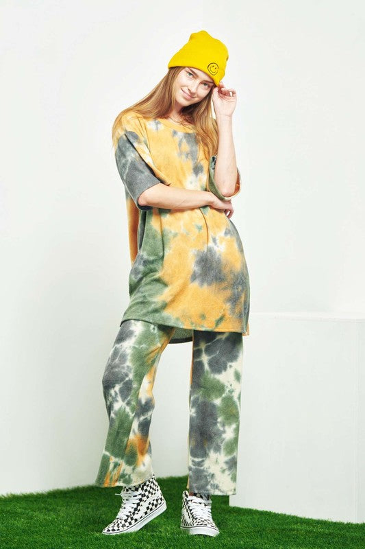 Jade By Jane Tie-Dye Tunic Tee & Lounge Pants Set in 2 Colors