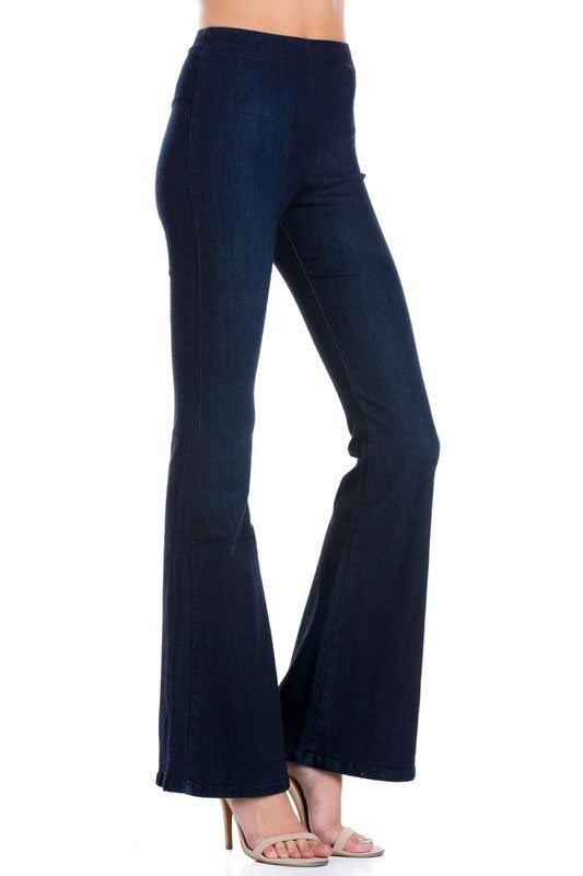 O2 Denim Zipper Back Flare Denim Jeans in 3 Color Washes