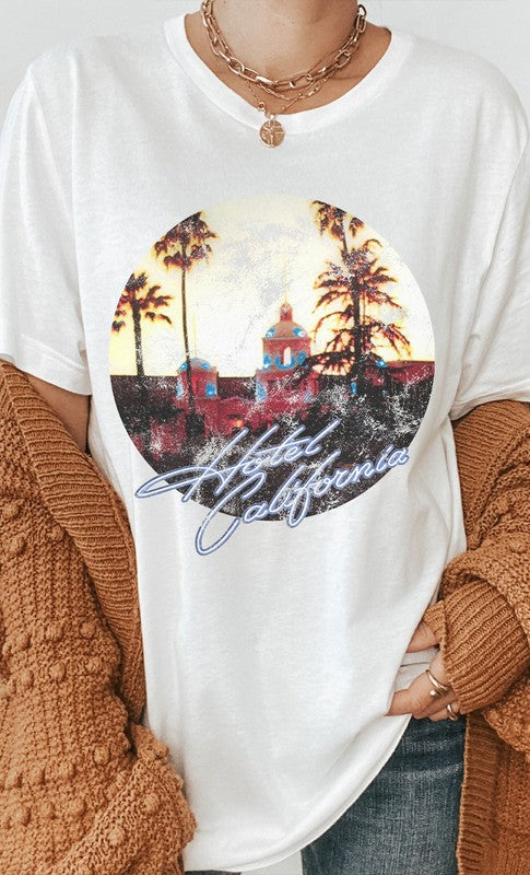 Kissed Apparel Plus Size Retro Hotel California Graphic Tee in 6 Colors