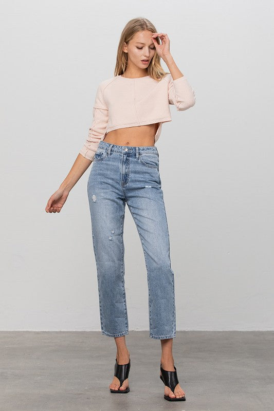 HIGH RISE STRAIGHT JEANS