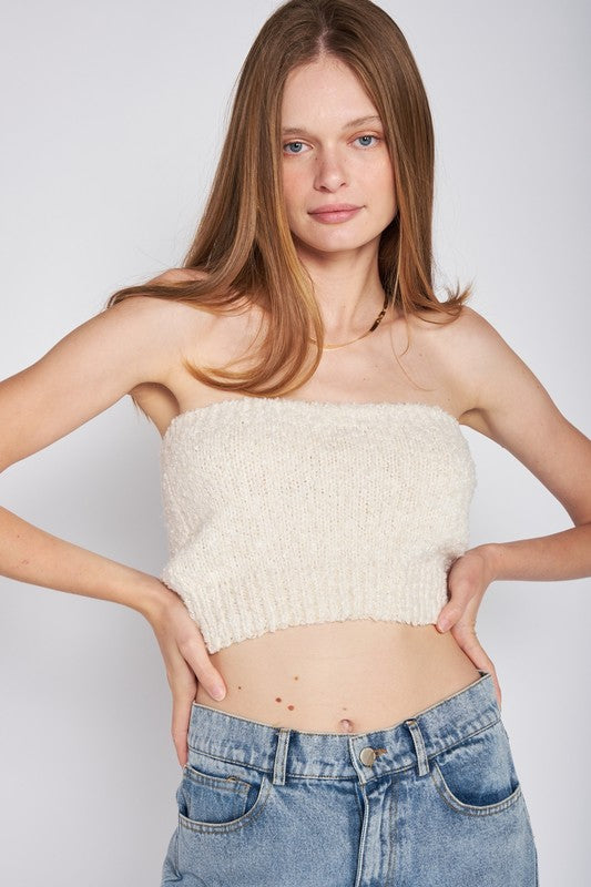 EMORY PARK ELASTIC WAISTBAND TEXTURED TUBE TOP IN 2 COLORS