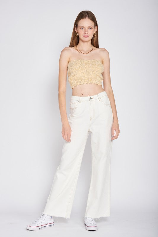 EMORY PARK ELASTIC WAISTBAND TEXTURED TUBE TOP IN 2 COLORS