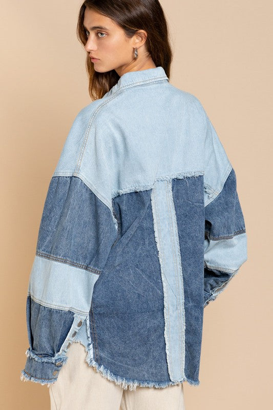 POL Oversized Colorblock Jacket