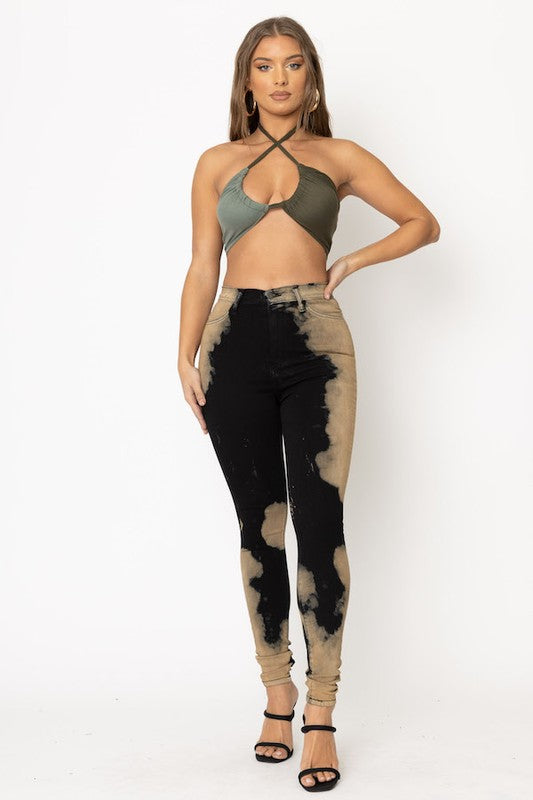 Bleach Skinny Jean in Black