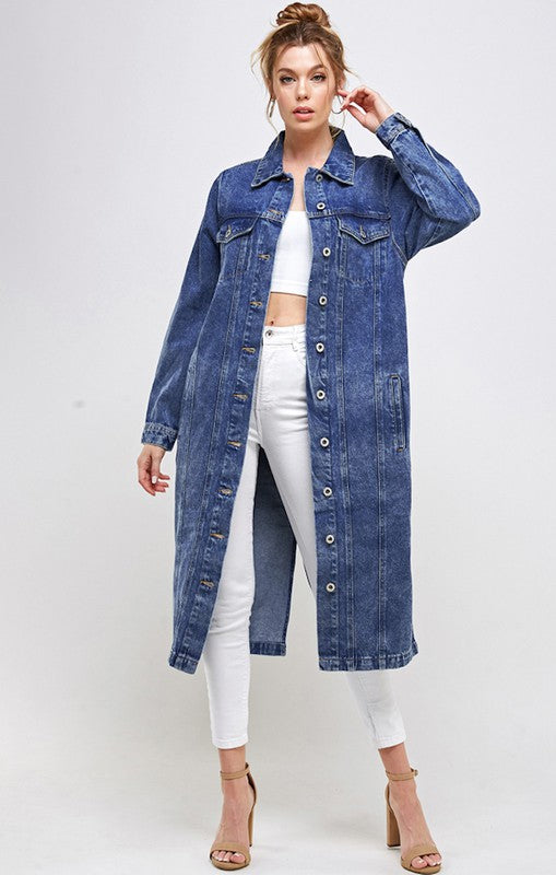 Blue Age Denim Overcoat Midi Jacket in 3 Colors