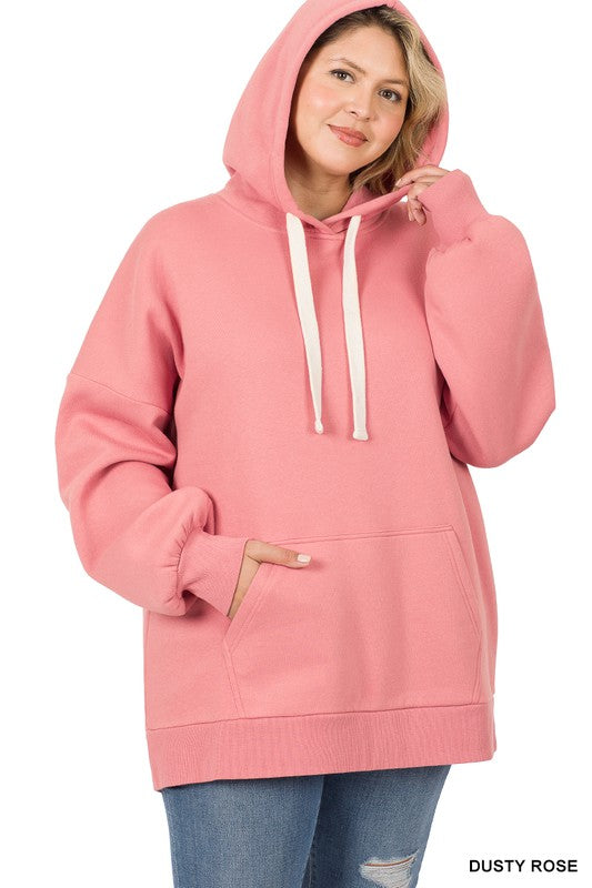 Zenana Plus Oversized Hoodie Sweatshirt in 4 Colors