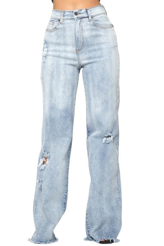 GJG Denim Wide Leg Jeans in Light Wash