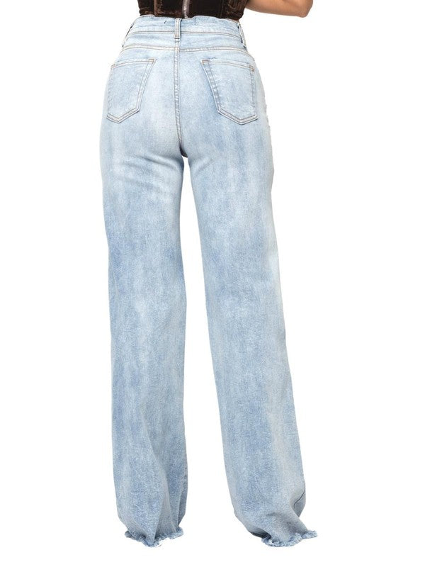 GJG Denim Wide Leg Jeans in Light Wash