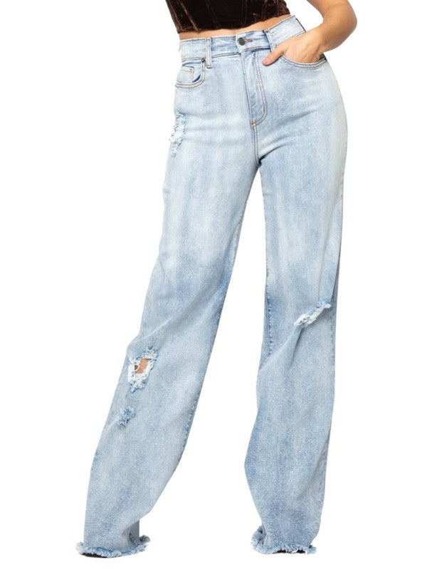 GJG Denim Wide Leg Jeans in Light Wash