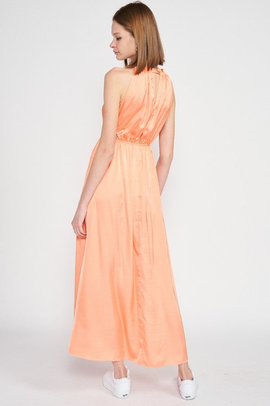 Emory Park Cutout Cami Maxi Dress in Peach