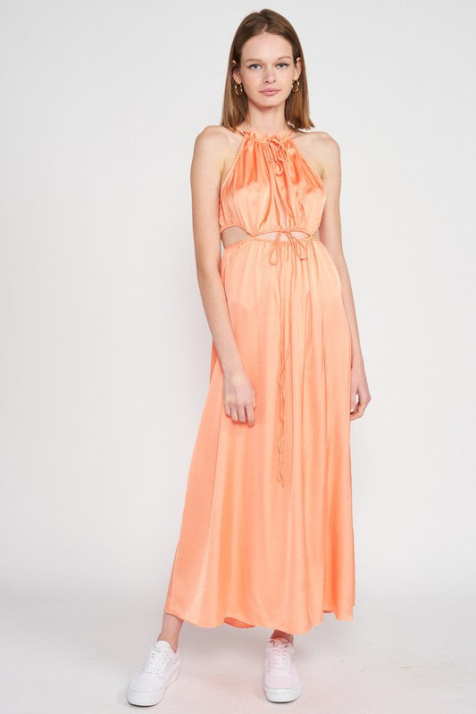 Emory Park Cutout Cami Maxi Dress in Peach