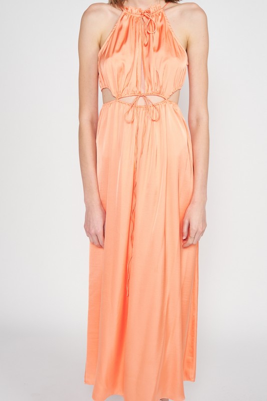 Emory Park Cutout Cami Maxi Dress in Peach