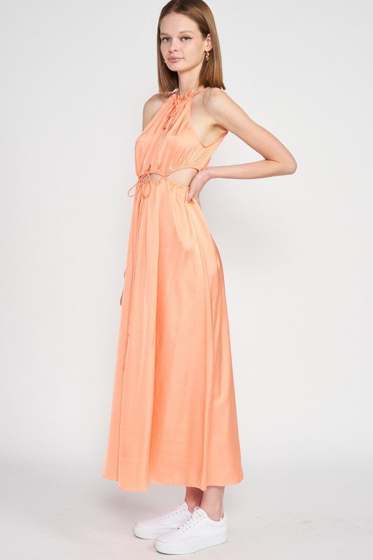 Emory Park Cutout Cami Maxi Dress in Peach