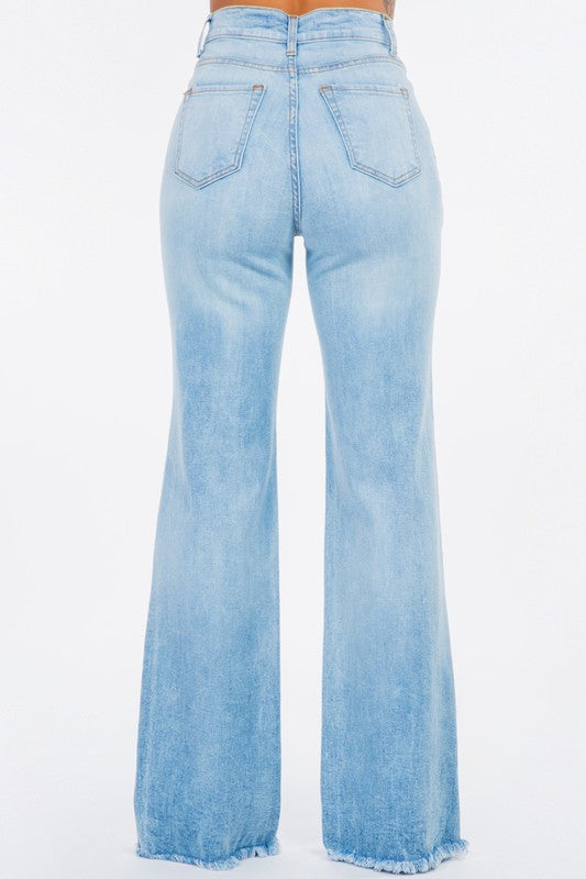 GJG Denim Distressed Wide Leg Jeans