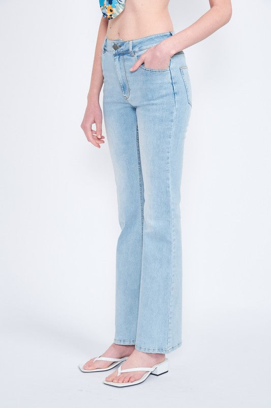 EMORY PARK HIGH WAISTED WIDE LEG DENIM JEANS