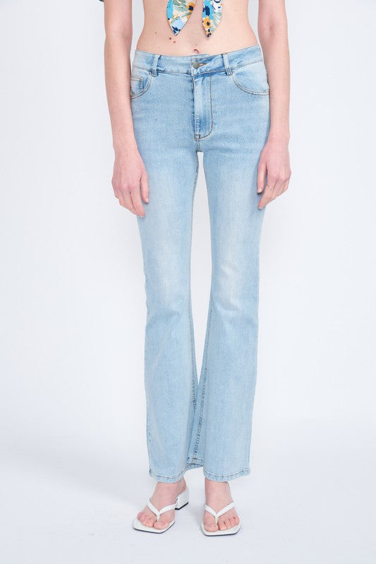 EMORY PARK HIGH WAISTED WIDE LEG DENIM JEANS