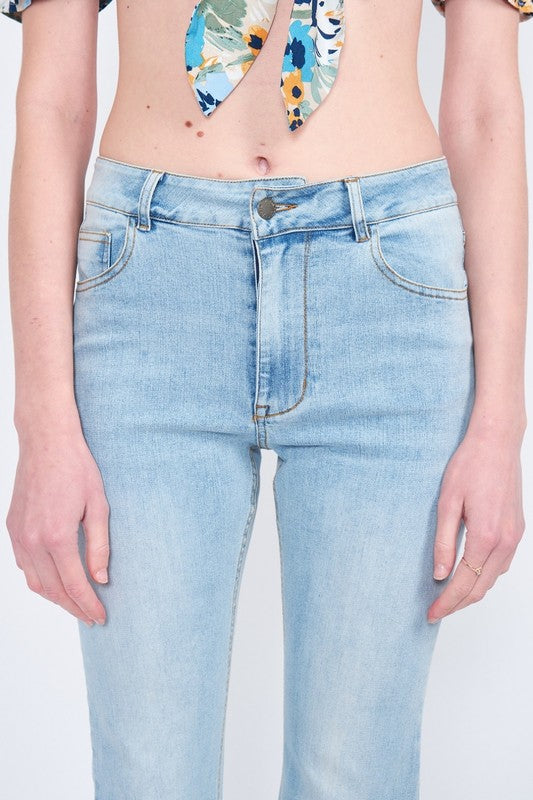 EMORY PARK HIGH WAISTED WIDE LEG DENIM JEANS