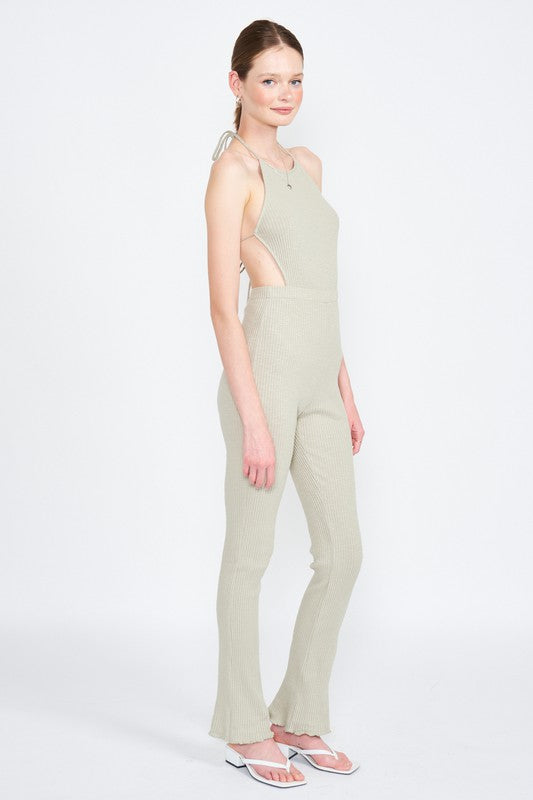 EMORY PARK OPEN BACK HALTER JUMPSUIT IN 2 COLORS