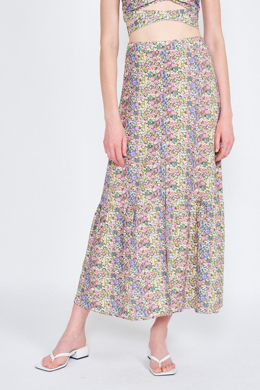 EMORY PARK BUTTON UP FLORAL MAXI SKIRT