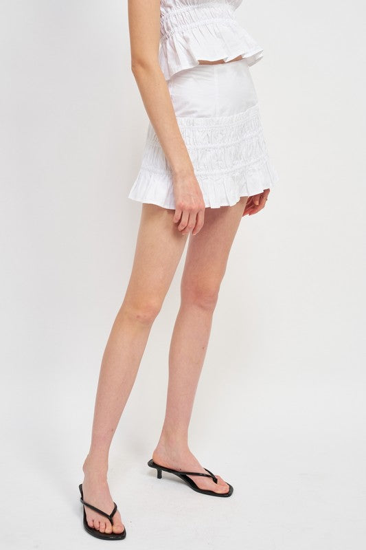 EMORY PARK HIGH WAIST GATHERED MINI SKIRT