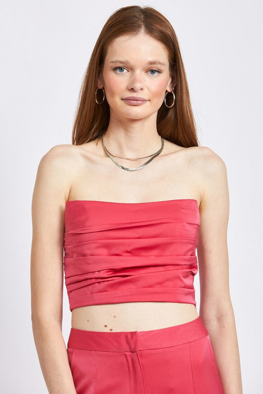 Emory Park Ruched Tube Top in 2 Colors