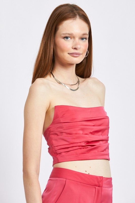 Emory Park Ruched Tube Top in 2 Colors