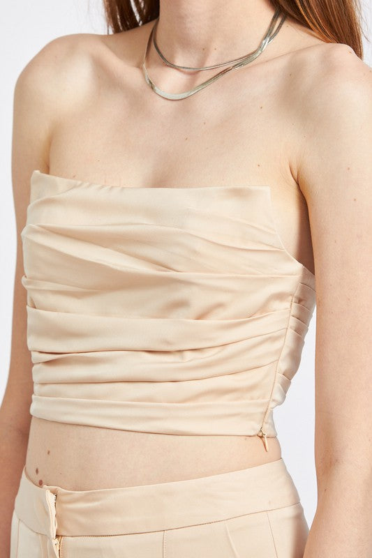 Emory Park Ruched Tube Top in 2 Colors