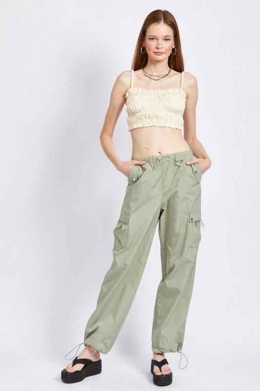 EMORY PARK RUCHED CROP CAMI TOP