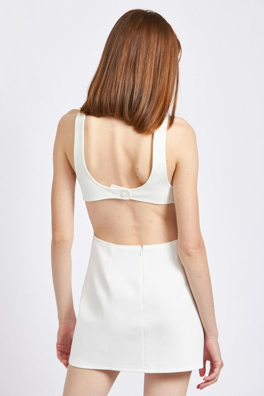 EMORY PARK SLEEVELESS OPEN BACK MINI DRESS