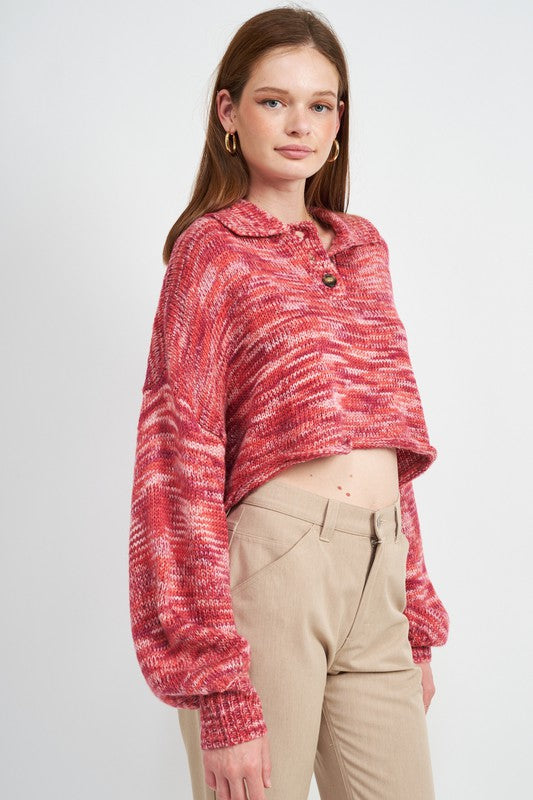 Emory Park Cropped Long Sleeve Sweater in 2 Colors