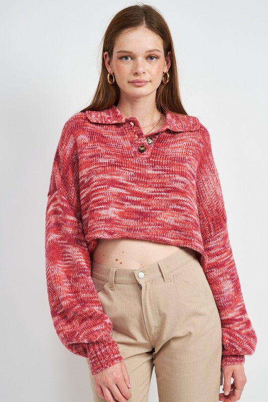 Emory Park Cropped Long Sleeve Sweater in 2 Colors