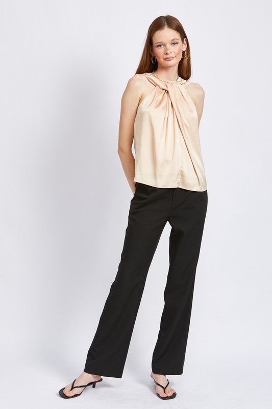 EMORY PARK SLEEVELESS BLOUSE WITH TWIST FRONT