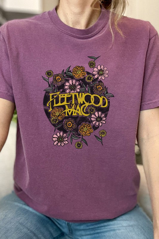 Kissed Apparel UNISEX Mineral Washed Fleetwood Mac Graphic Tee in 6 Colors