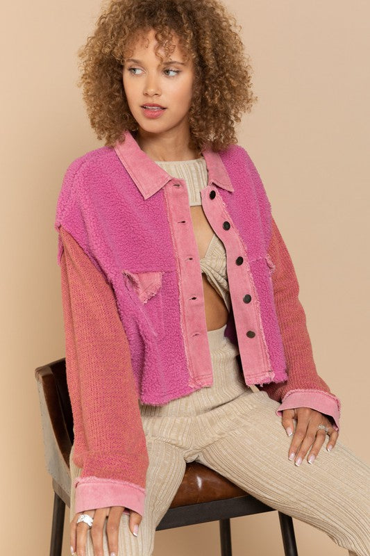 POL Sherpa Textured Jacket in 2 Colors