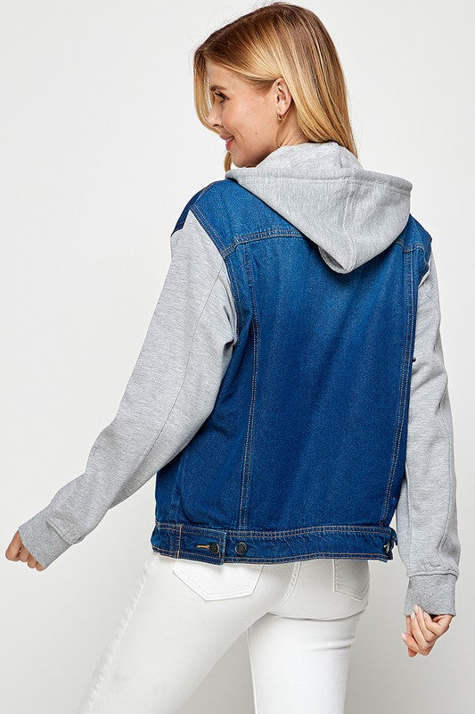 Blue Age Cotton Fleece Denim Hoodie Jacket in 4 Colors