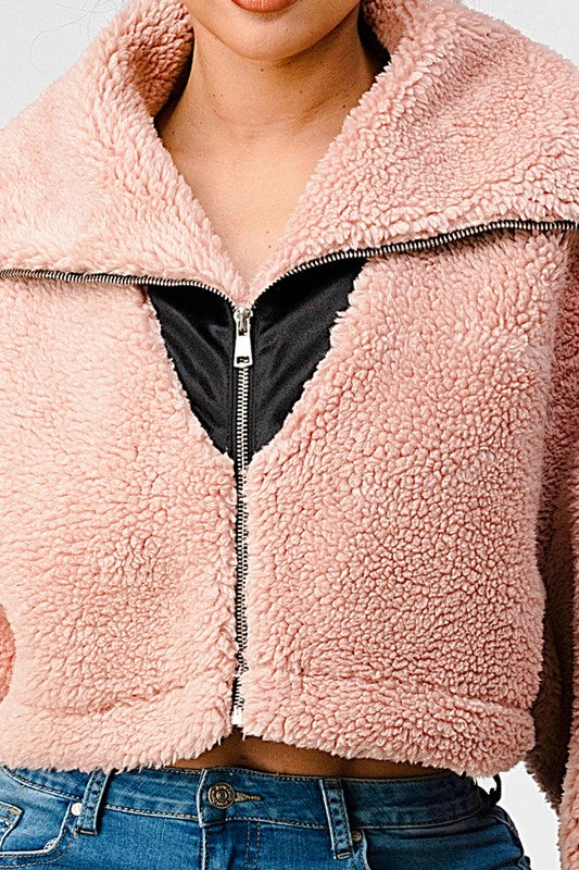 ATHINA Oversized Convertible Sherpa Jacket