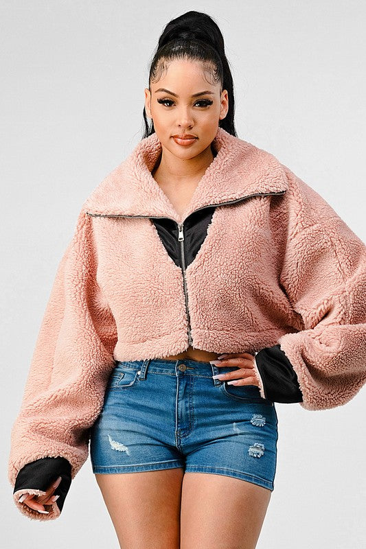 ATHINA Oversized Convertible Sherpa Jacket